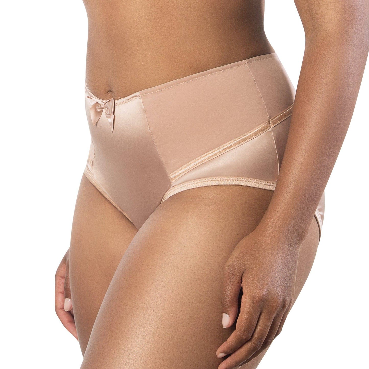Charlotte 6917 Women's Full Figured Curvy High Waist Brief Vintage  - T. Nude