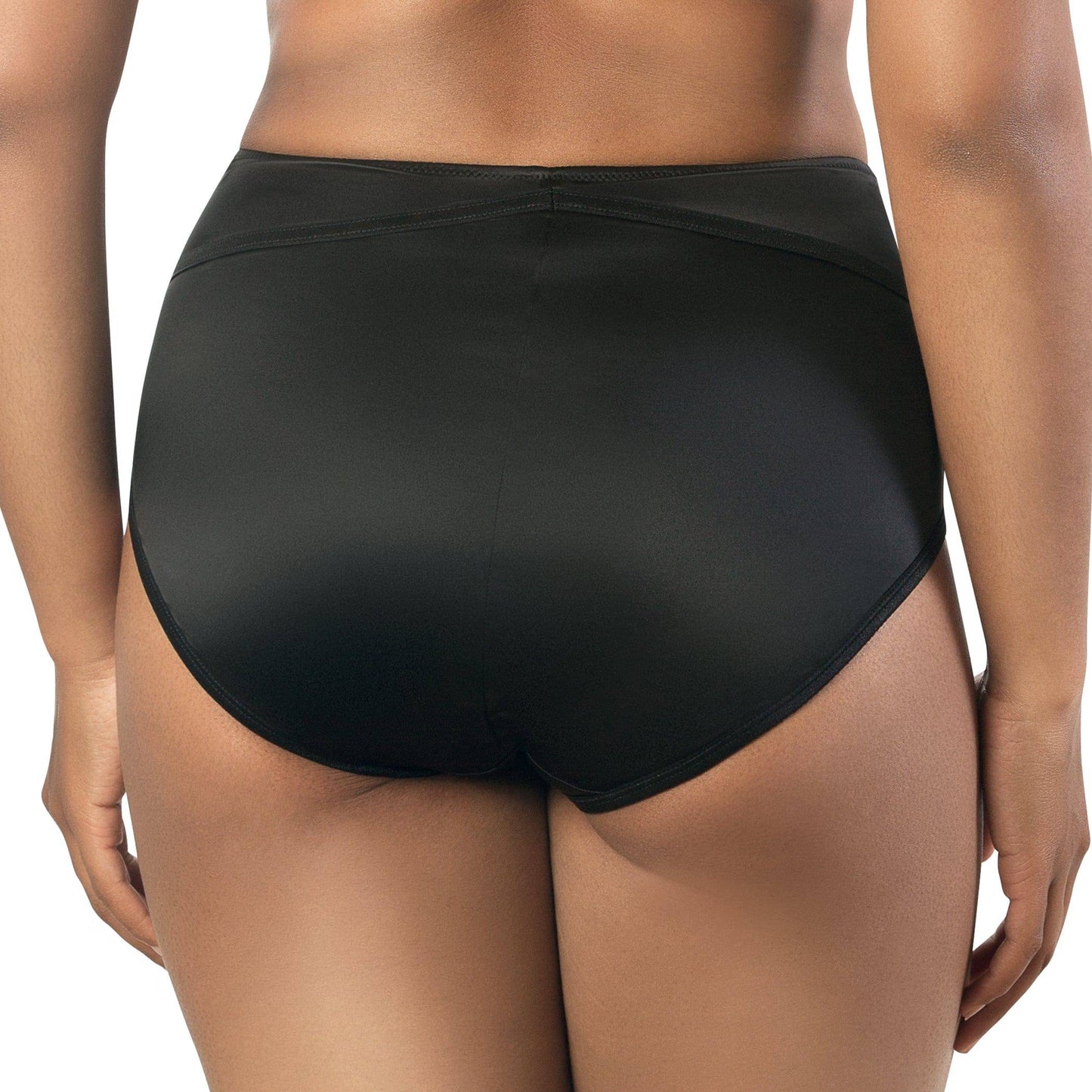 Charlotte 6917 Women's Full Figured Curvy High Waist Brief Vintage  - Black