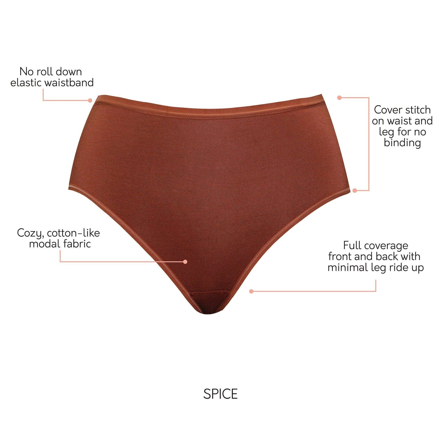 Cozy Brief PP5032 Cotton Like Fabric Full Coverage  - Spice