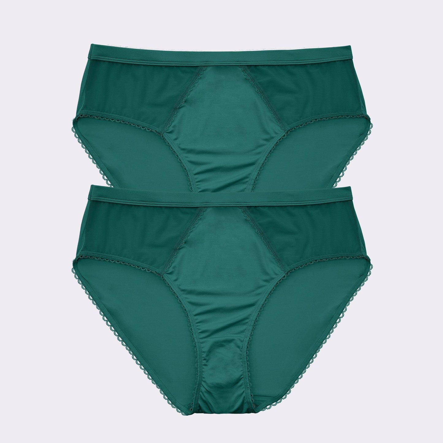Micro Dressy PP306 French Cut High Waisted Sexy Sheer Panties  (2 Pack)  - Emerald