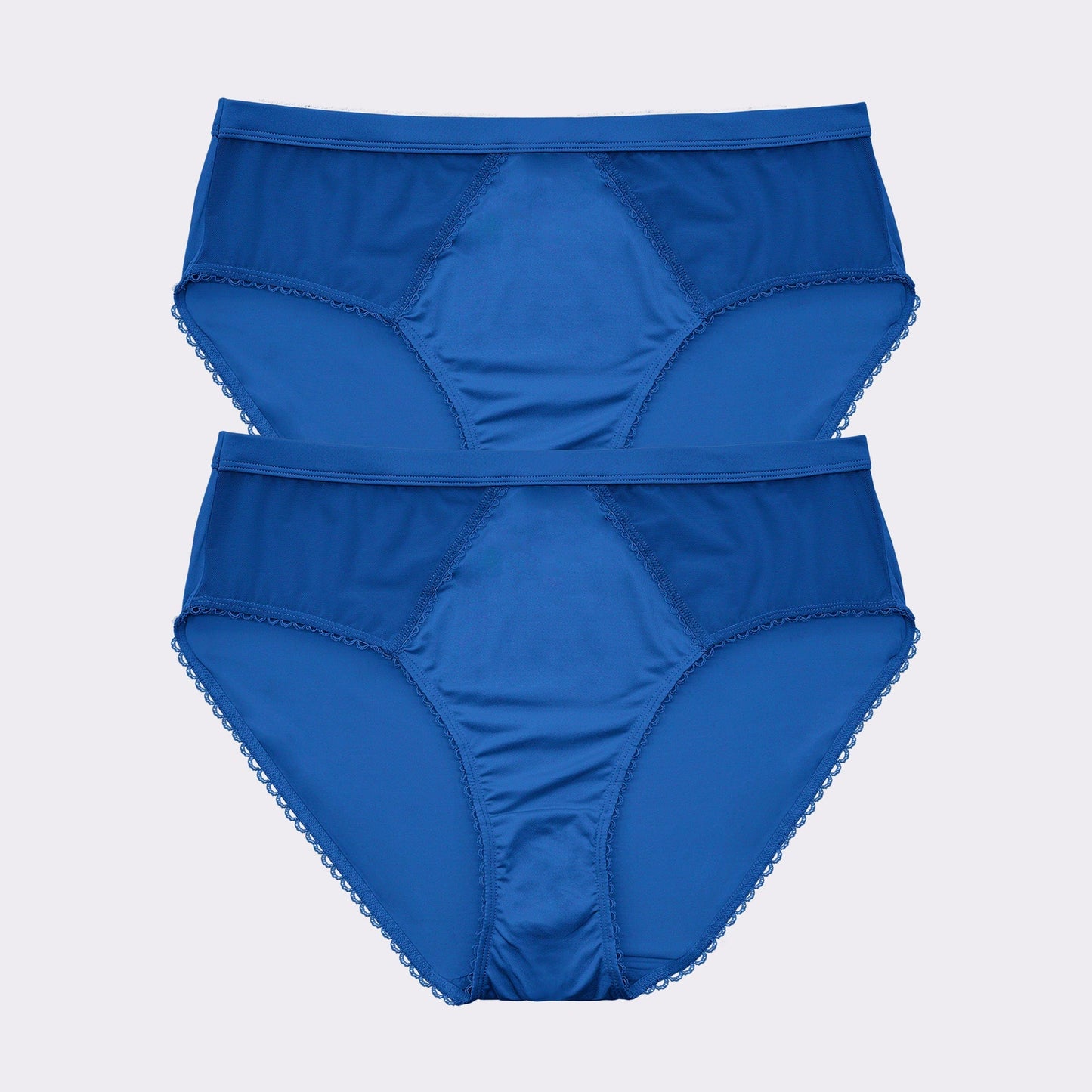 Micro Dressy PP306 French Cut High Waisted Sexy Sheer Panties(2 Pack)  - Sapphire