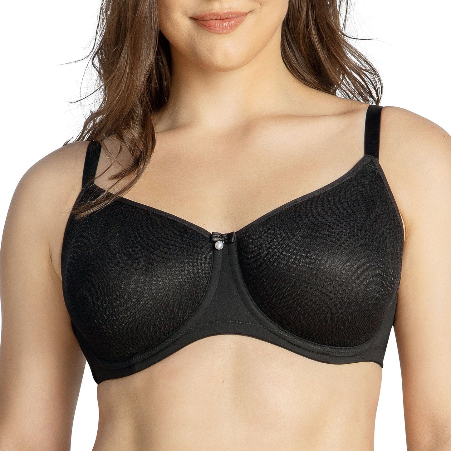 Pearl P60921 Women's Non-padded Seamless Minimizer Full Busted Bra - Black
