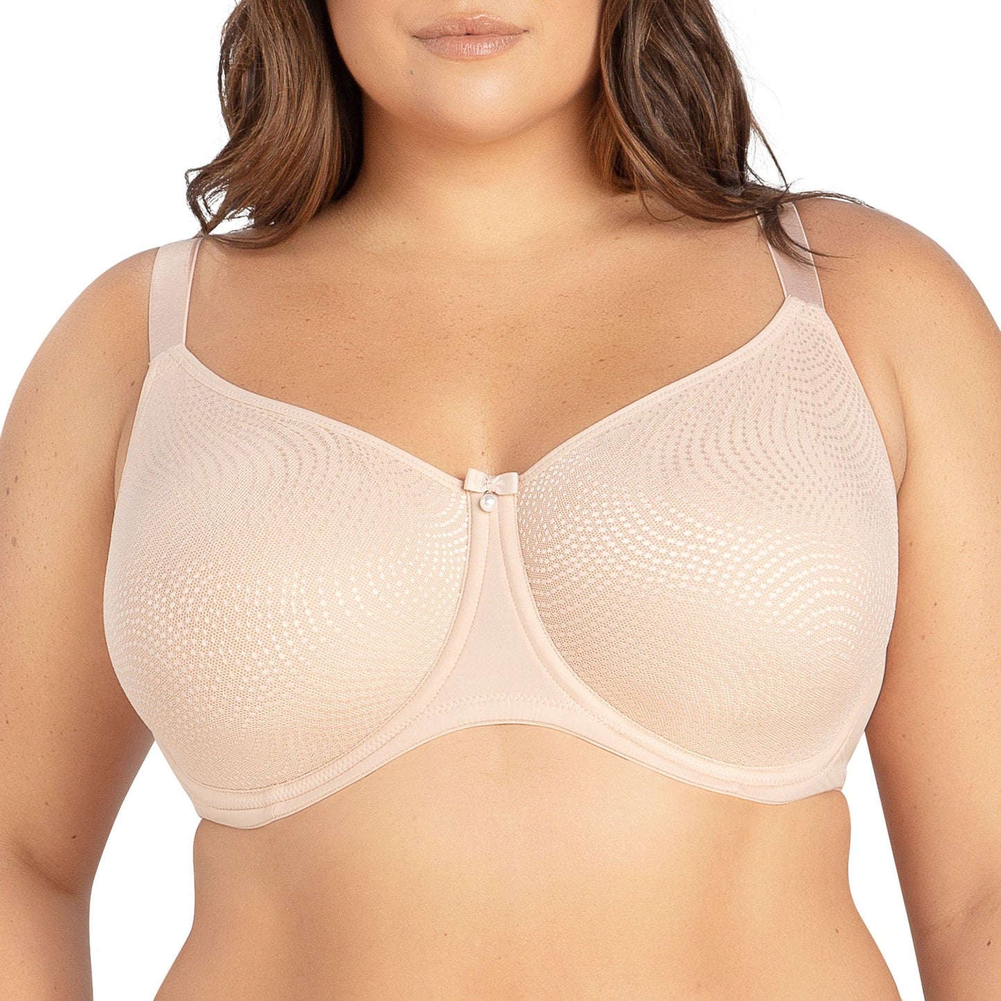 Pearl P60921 Women's Non-padded Seamless Minimizer Full Busted Bra - Cameo Rose