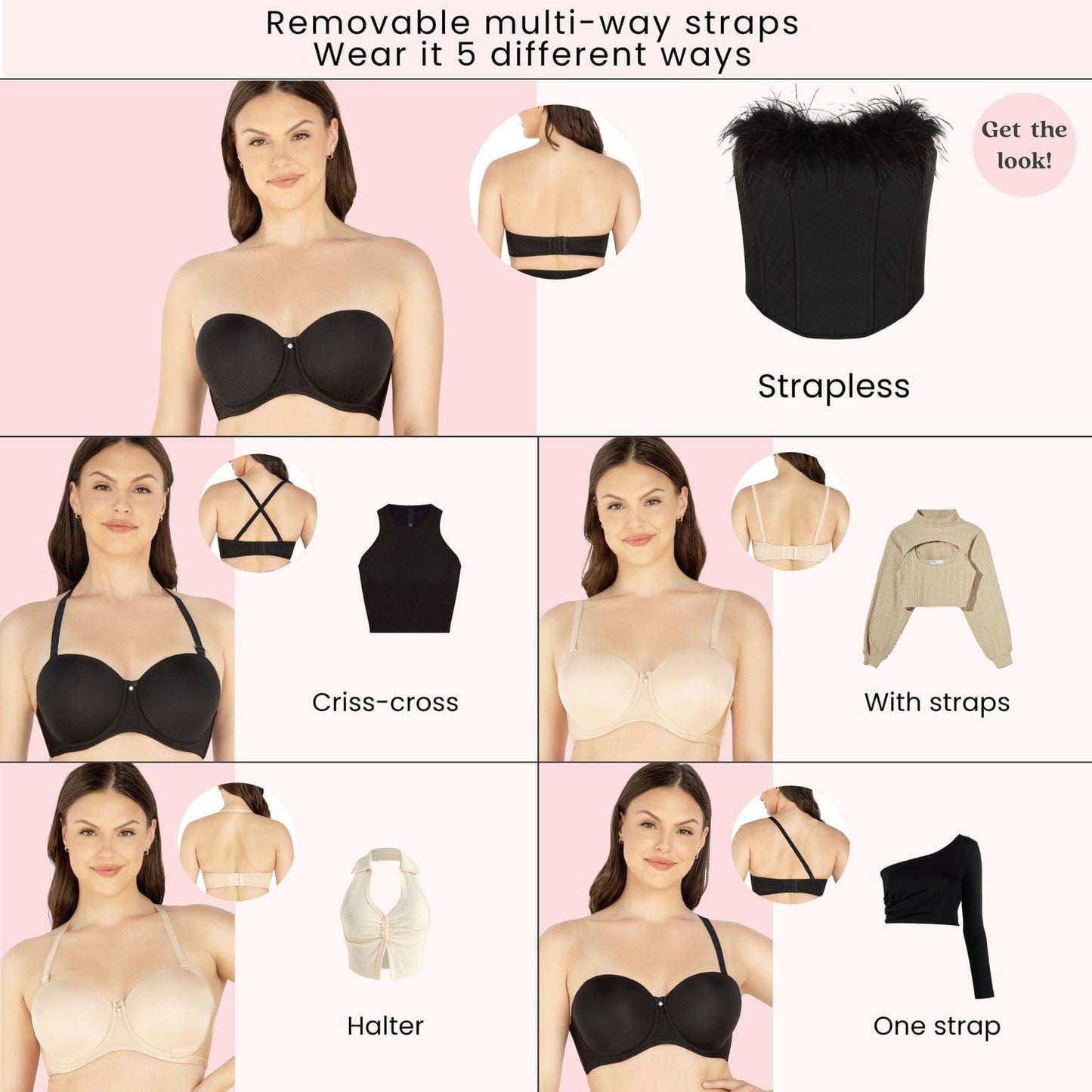 Elise P60915 Full Busted Strapless Bra - Black
